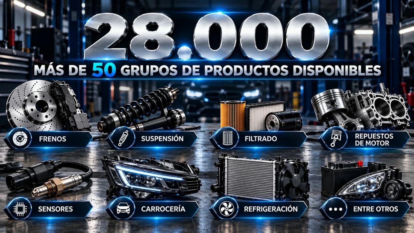 28.000 piezas en 5 grupos racionalizados